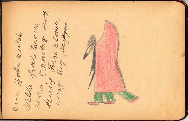 Man in Blanket, “courting-style” - drawing #7 and inscriptions