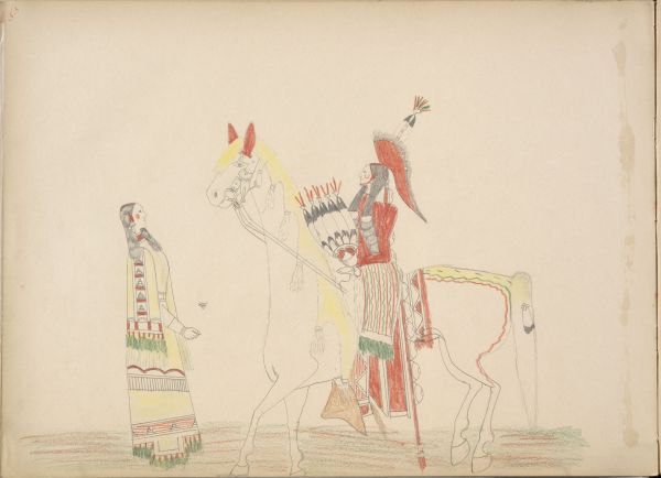 Go-ye-tahbo (Kiowa) Fails in His Attempt to Persuade Kiowa Married Woman to Elope with Him