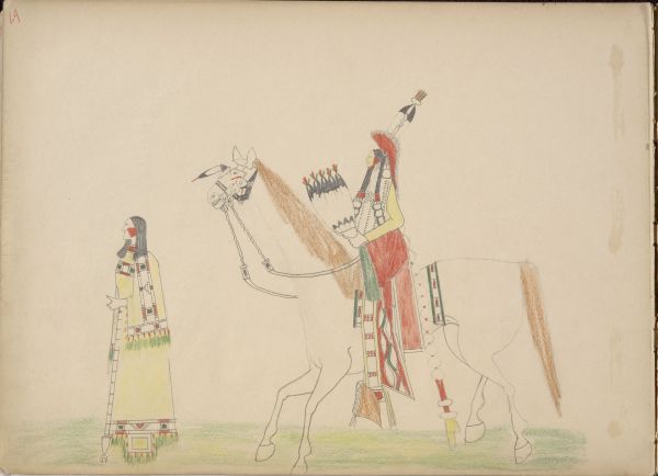 Peadle-Kah and Mau-Saw (Kiowas) Rivals for the Affections of Kiowa Maiden – Peadle-Kah Successful