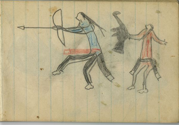 HUNTING SCENE: A Diptych of Two Men on Foot Hunting Game Birds  