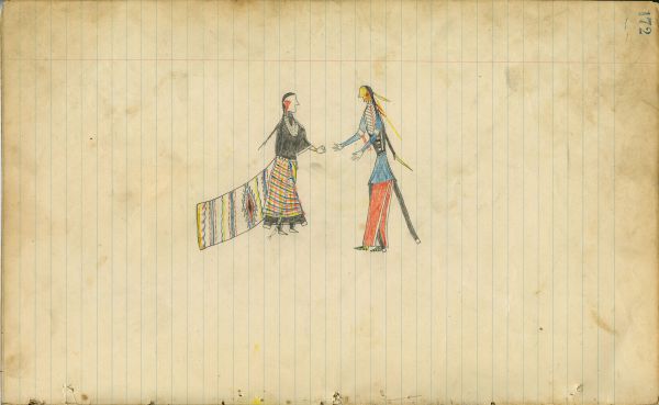 Courting couple with serape