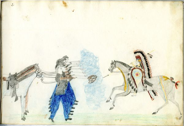 Kiowa warrior attacking 4 dismounted cavalry troops