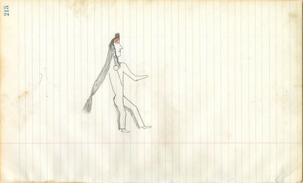 Unfinished Hidatsa or Crow with medal