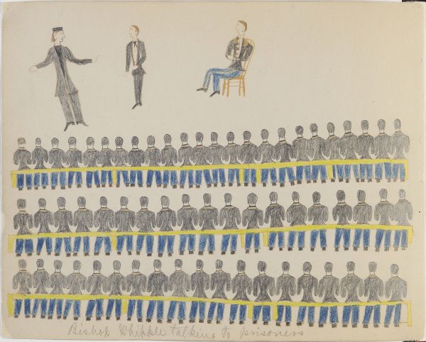 Bishop Whipple talking to prisoners