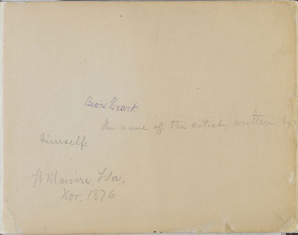 nscriptions: Bears Heart. The name of the artist, written by himself.  Ft Marion, Fla, Nov. 1876