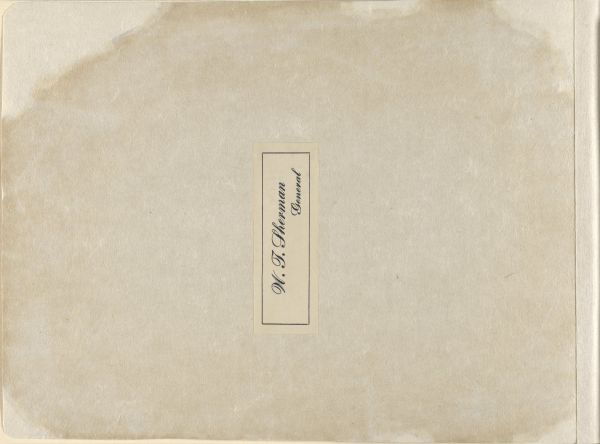 Inside Cover – Bookplate: W. T. Sherman, General