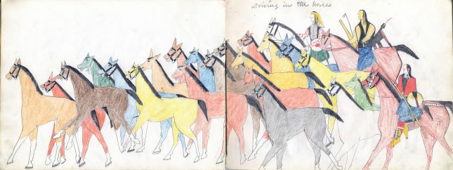 Koba-Russell Sketchbook: Plate 19 Driving the horses