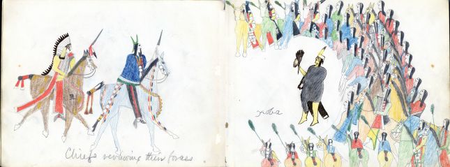 Koba-Russell Sketchbook: Plate 06 Chiefs reviewing their forces