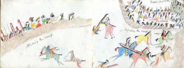 Koba-Russell Sketchbook: Plate 09 Attacking the camp; Defending the camp