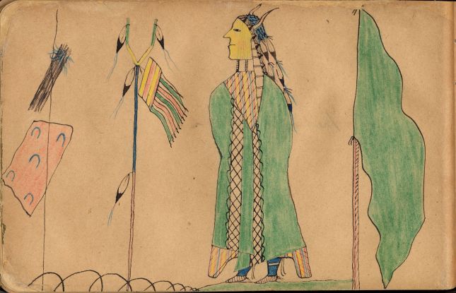 Walter Bone Shirt Ledger: Plate 32 Medicine Dance Man