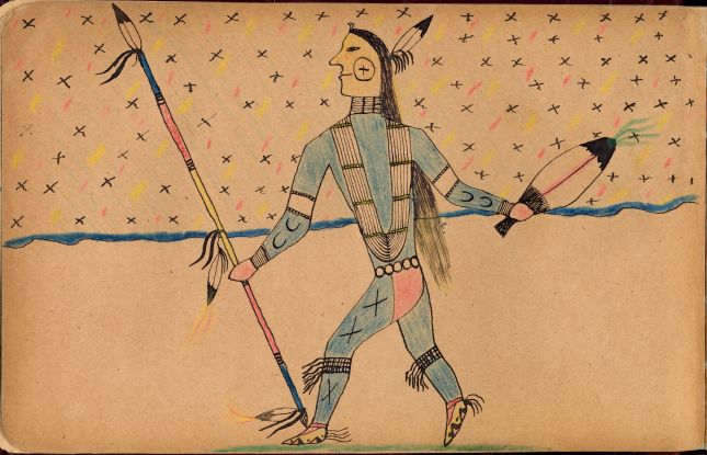 Walter Bone Shirt Ledger: Plate 06 Warrior with his Lance